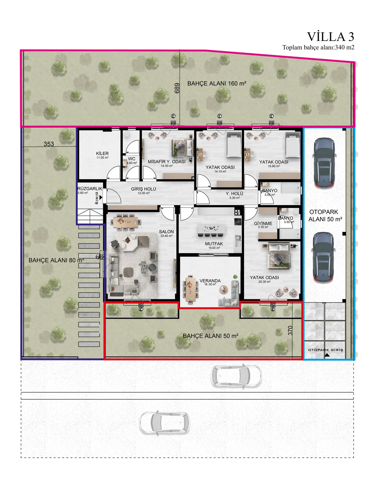 İskar Şems Villaları kat planı 3