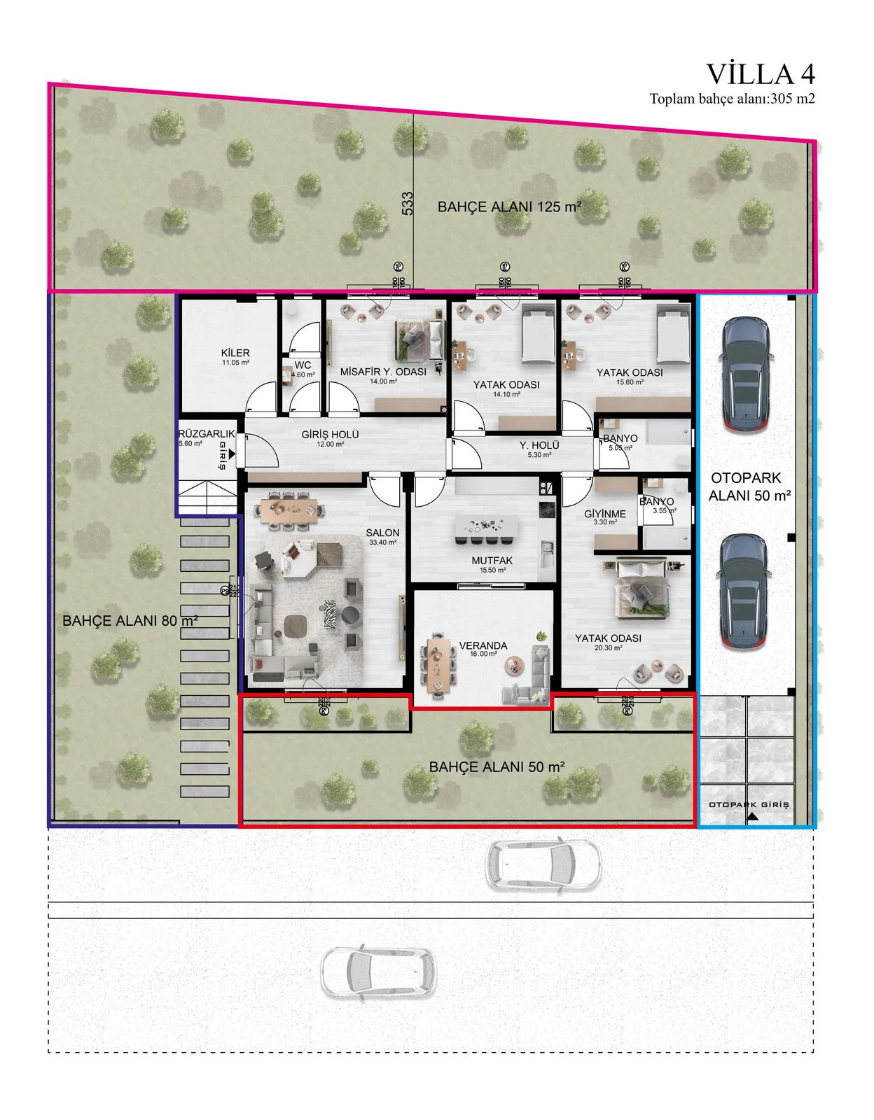 İskar Şems Villaları kat planı 4