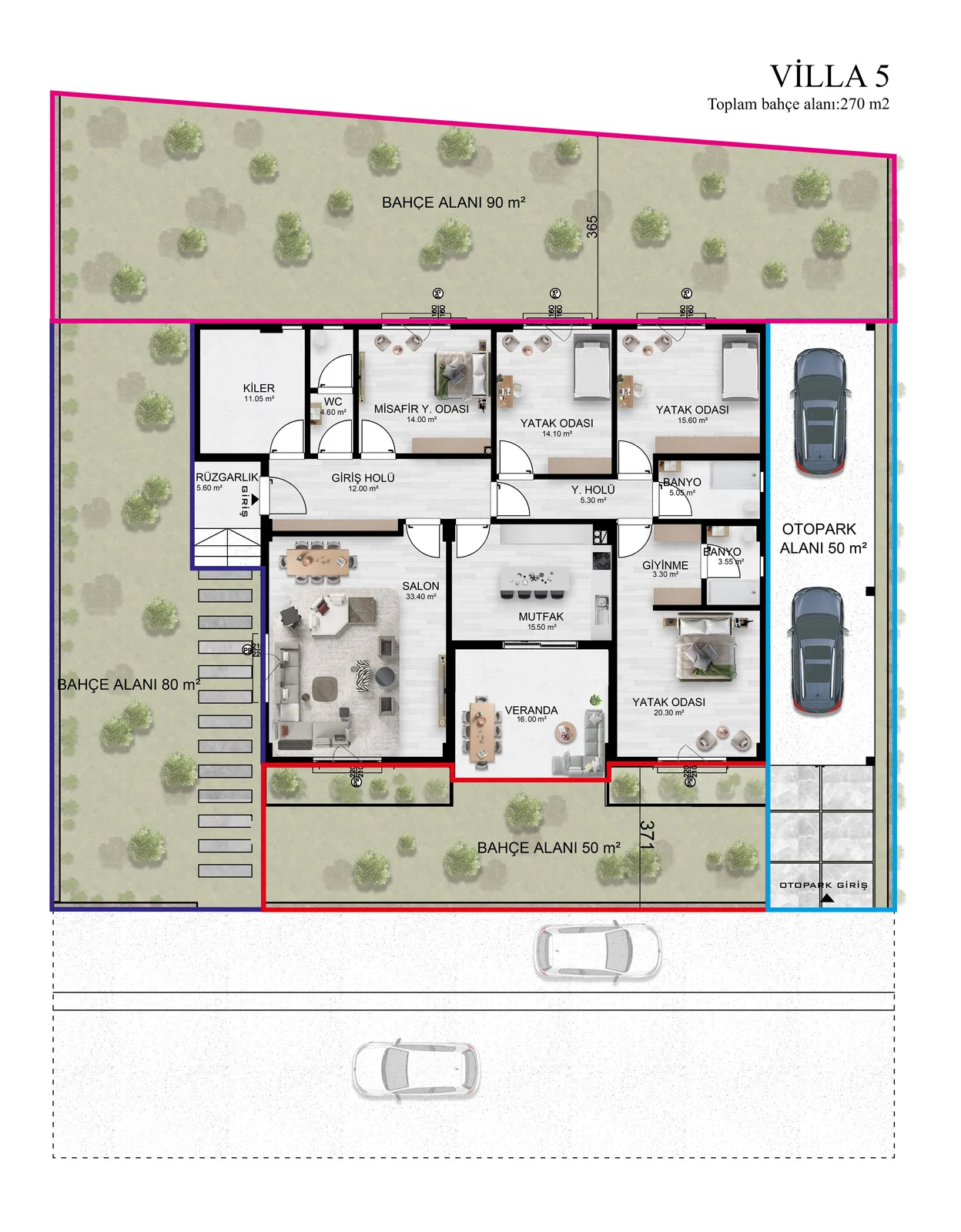 İskar Şems Villaları kat planı 5