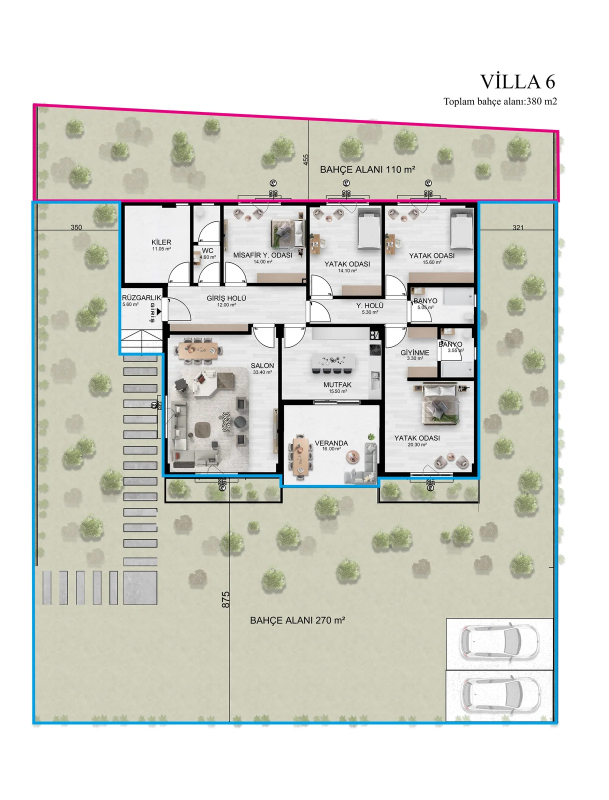 İskar Şems Villaları kat planı 6